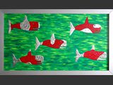 Big Fish
Zinn, Acryl auf Stahlplatte.
Ma�e: 108 / 69 cm